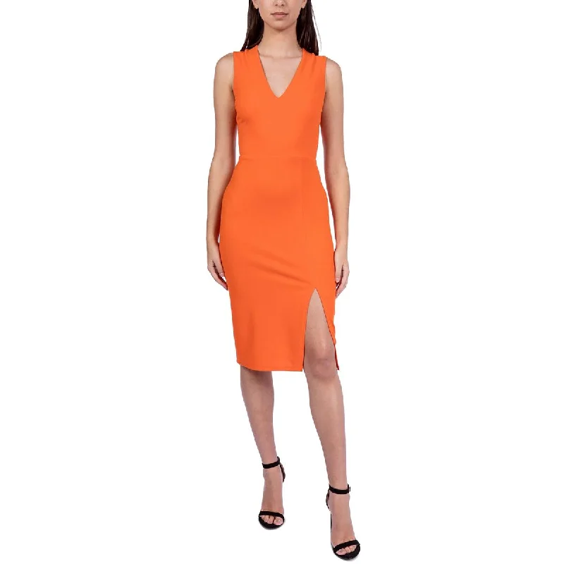 Women's Collarless DressesBee Darlin Womens Juniors Criss-Cross Back Knee-Length Bodycon Dress