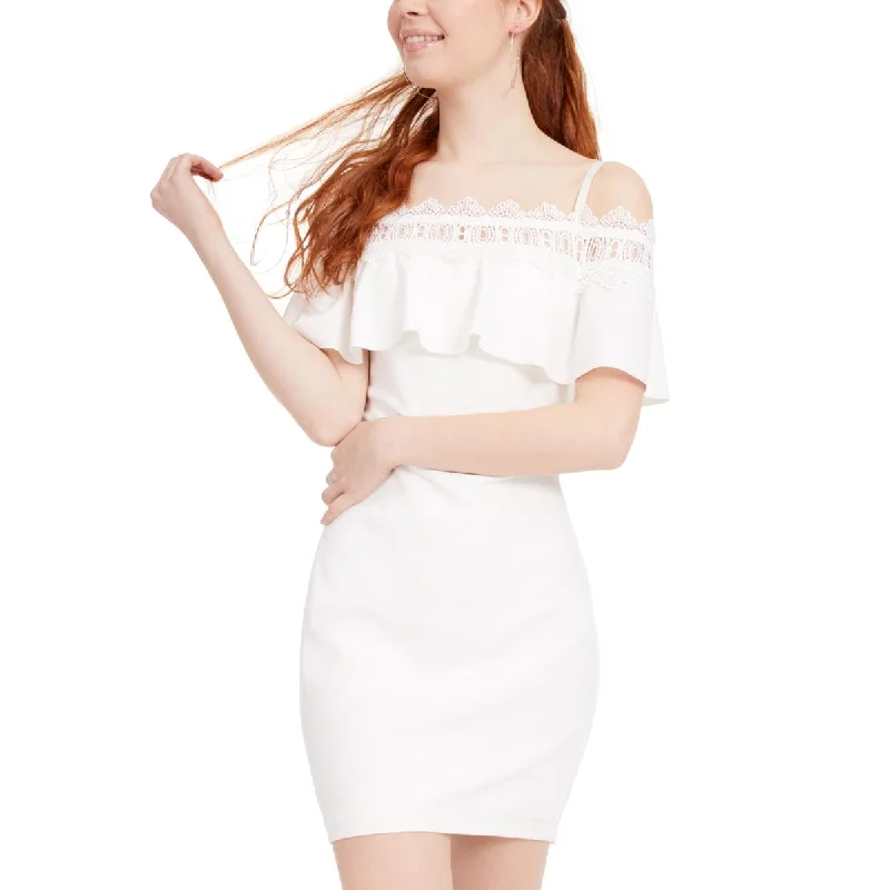 Women's Peter Pan Collar DressesBCX Womens Juniors Crochet Off-The-Shoulder Bodycon Dress