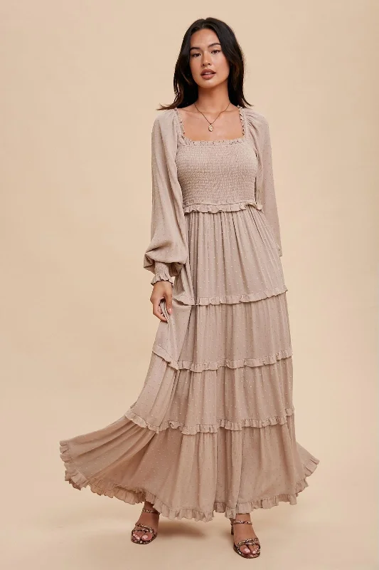 Women's Boat-Neck DressesHazel Latte Maxi