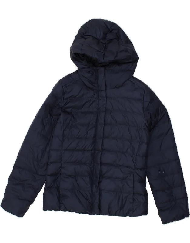 Women's Coats with Fur Trimmed ButtonsTIMBERLAND Womens Hooded Padded Jacket UK 14 Medium Navy Blue Nylon