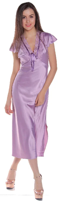 women's pajamas with a sophisticated, modern twistWomen's Matte Satin Nightgown With Lace #6063