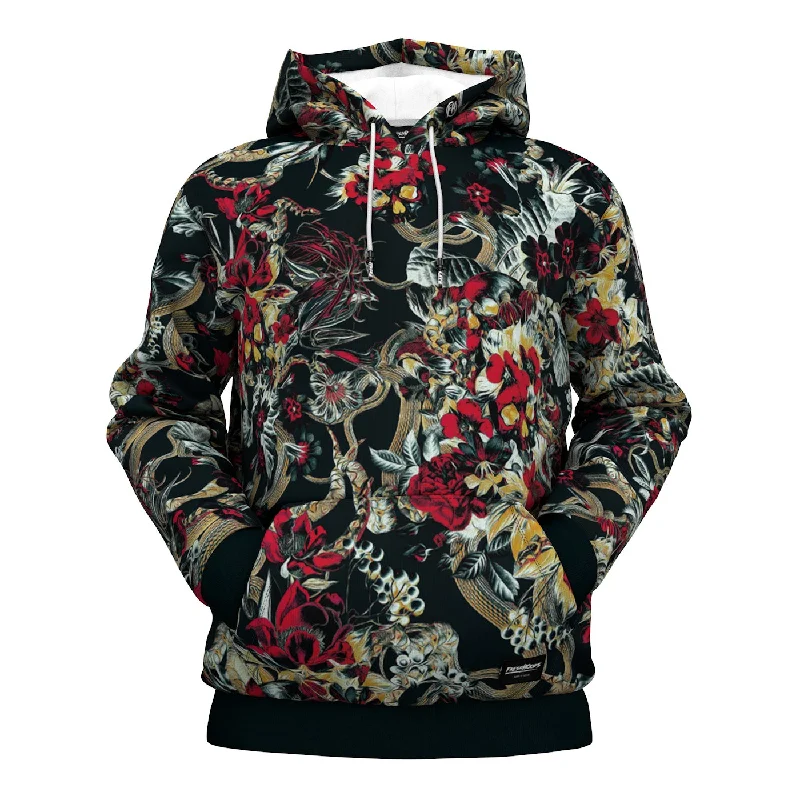 Women's Hooded Sweatshirts with Mesh LiningCrimson Bloom Hoodie