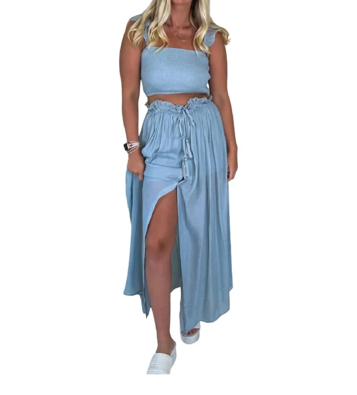 Women's Retro SkirtsMy Dearest Maxi Skirt Set In Blue