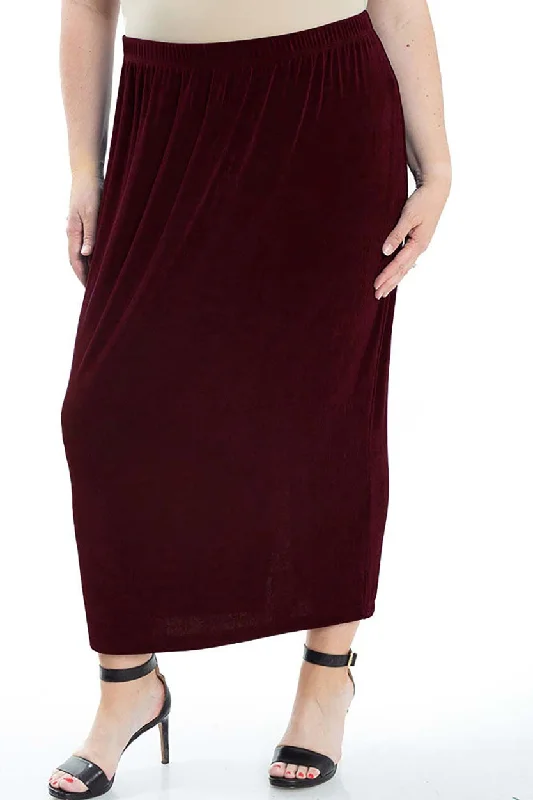 Women's Jodhpurs with U-Shaped CollarVikki Vi Classic Shiraz Straight Maxi Skirt