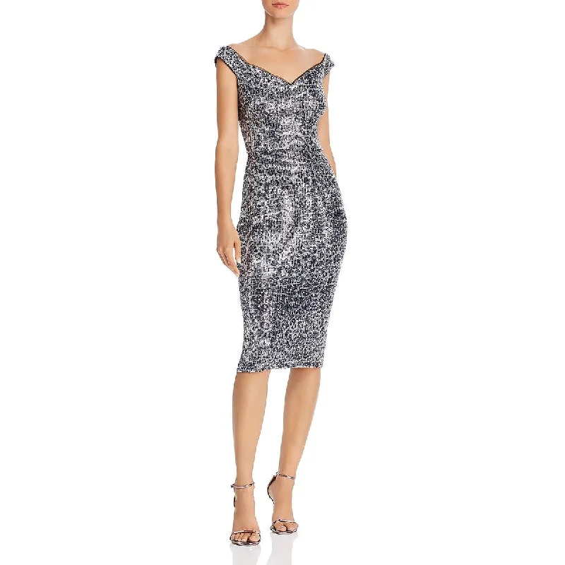 Women's Strapless DressesAqua Womens Sequined Above Knee Bodycon Dress