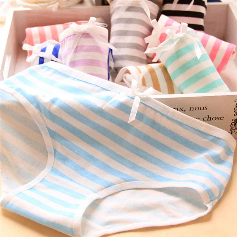 strapless bra with silicone stripsAnime Cute Women's Underwear - Shimapan - Striped Panties Bow Briefs - Cotton Lingerie