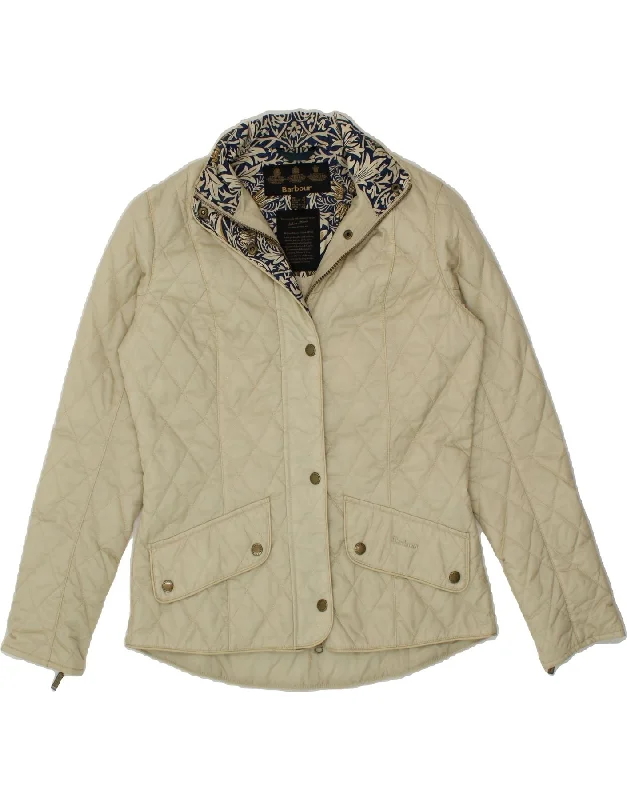 Women's Coats with Fur TrimmedBARBOUR Womens Quilted Jacket UK 12 Medium Beige