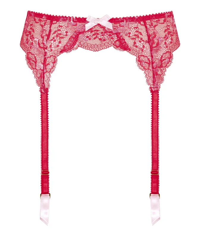 seamless bra for leotardsAdlina podvazkový pás - růžová/červená