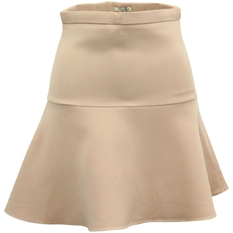 Women's Printed SkirtsMiu Miu Fluted Mini Skirt in Pastel Pink Polyester