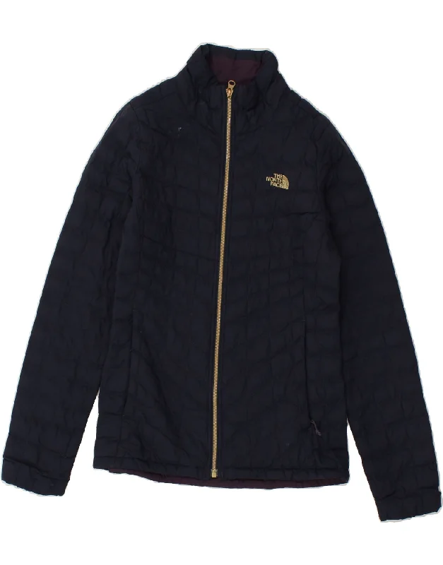 Women's Coats with Fur Trimmed BeltTHE NORTH FACE Womens Padded Jacket UK 12 Medium Navy Blue Nylon