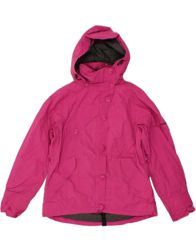 Women's Coats with Fur Trimmed BeltCOLUMBIA Womens Titanium Hooded Rain Jacket UK 14 Medium Pink Nylon