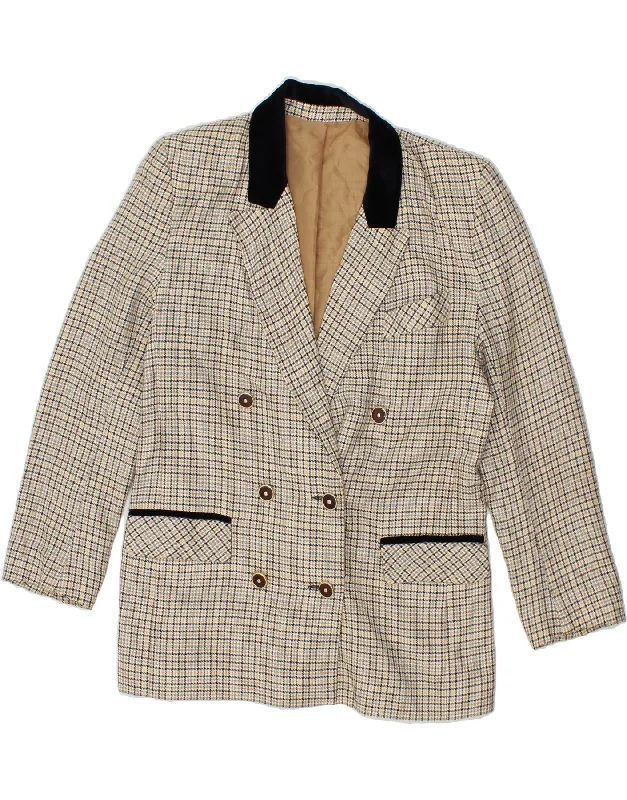 Women's Anorak CoatsVINTAGE Womens Double Breasted Blazer Jacket UK 12 Medium Beige