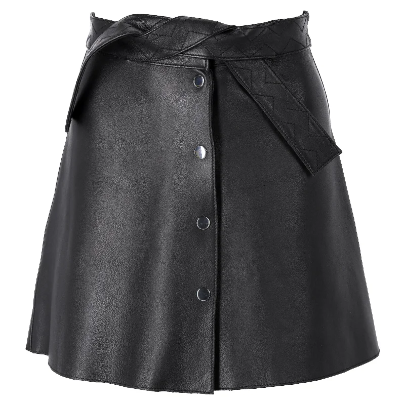 Women's Trendy SkirtsMaje Button Mini Skirt in Black Leather