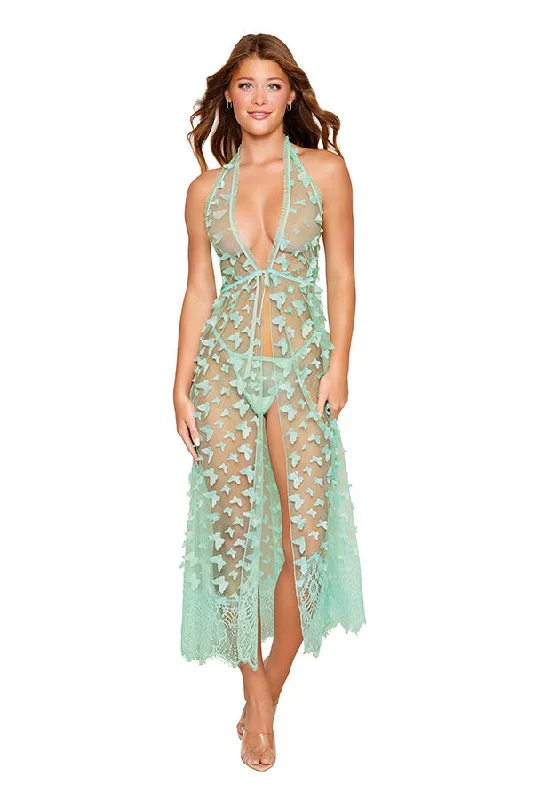 women's pajamas with a sophisticated elegance3D Butterfly Gown and G-String