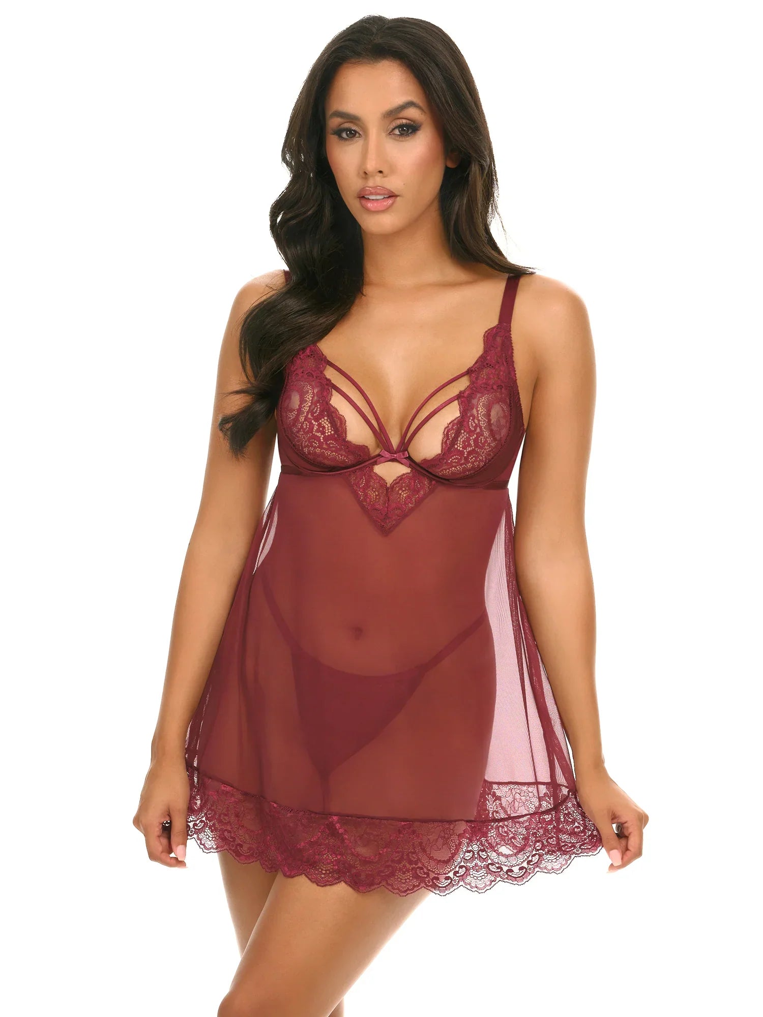 women's pajamas designed for sleepWynter Unlined Underwire Babydoll In Zinfandel - Oh La La Cheri