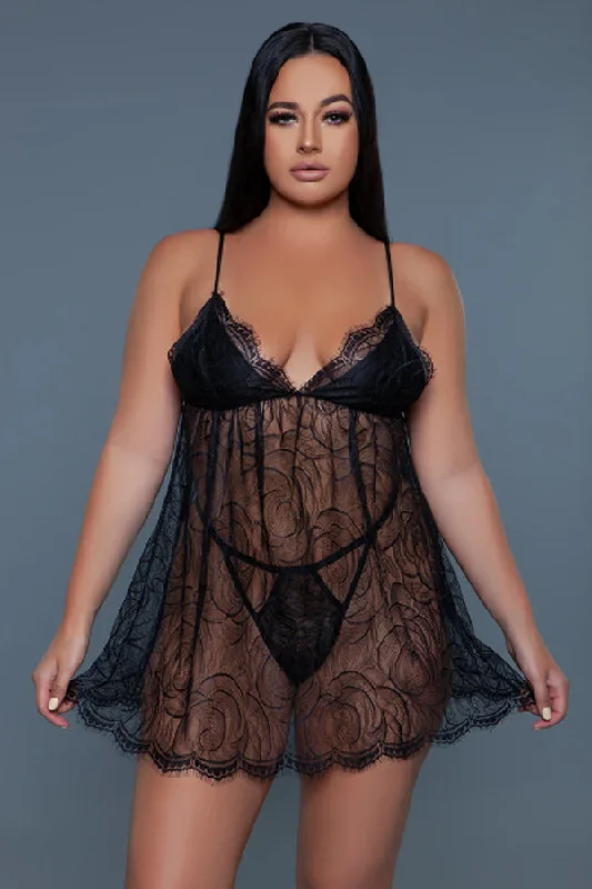 plus-size smoothing bra for dressesLuxurious floral lace babydoll lingerie