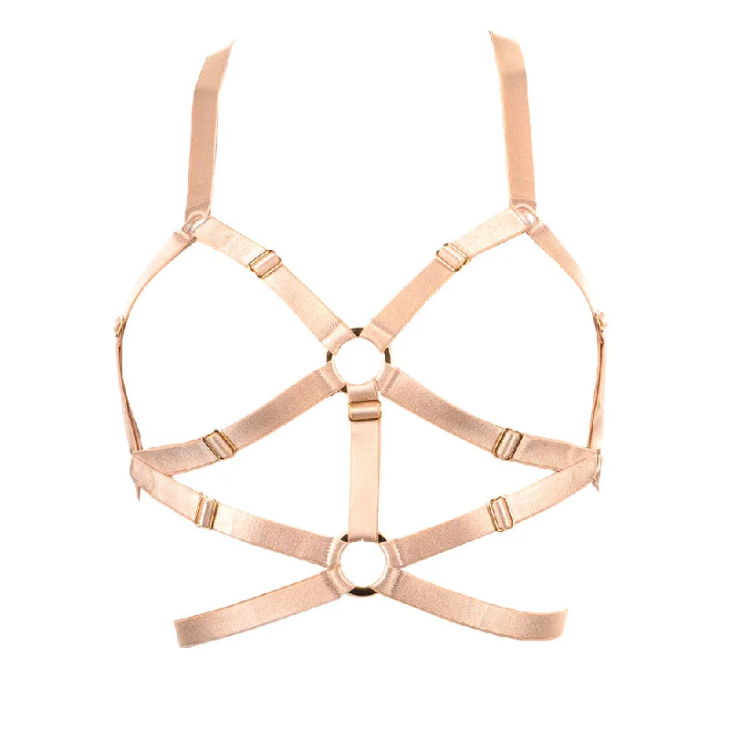 wireless bra with ruched sides for slimmingBon Bondage Harness powder