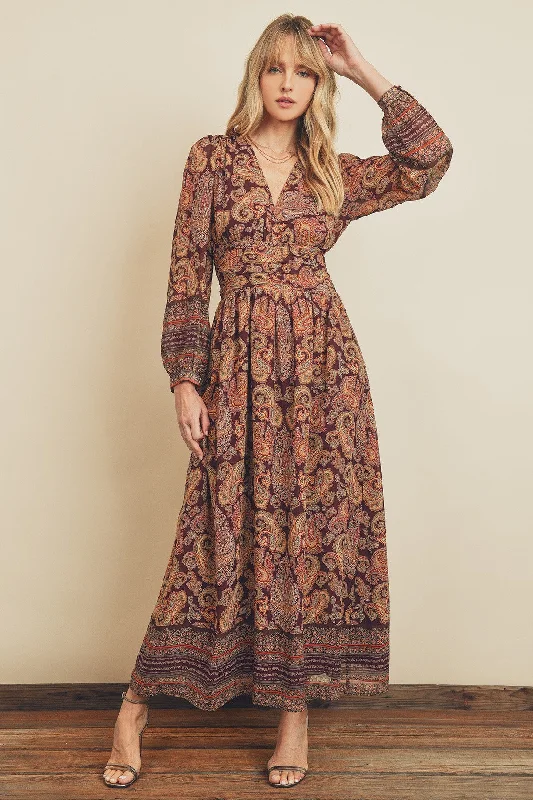 Women's Narrow-Neck DressesJosie Paisley Maxi Dress