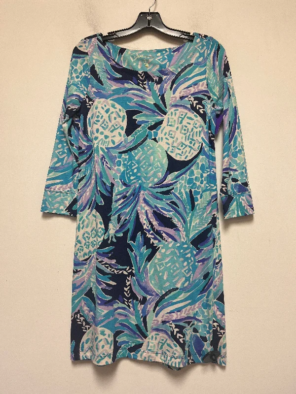 Women's Narrow Collar DressesBlue & Purple Dress Casual Short Lilly Pulitzer, Size S