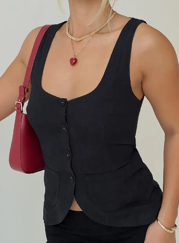 Women's Blouse with Straight HemSpirito Vest Top Black