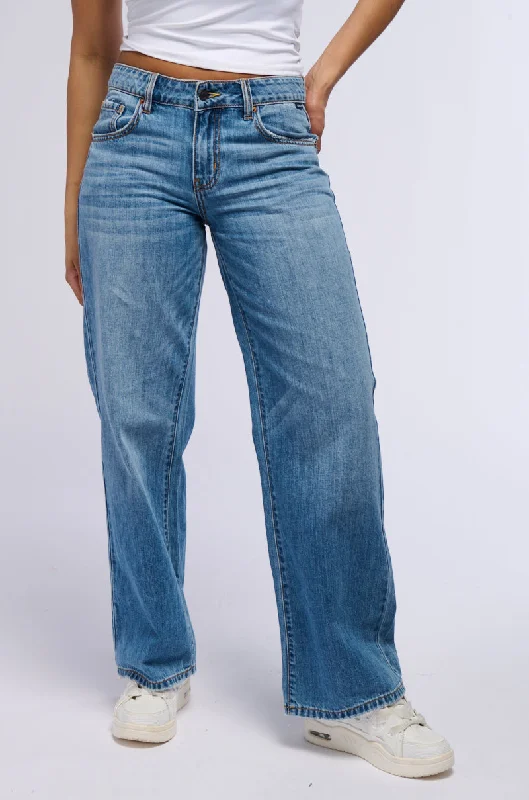 Women's Jodhpurs with High CollarALIVE AND WELL MID RISE DENIM PANT