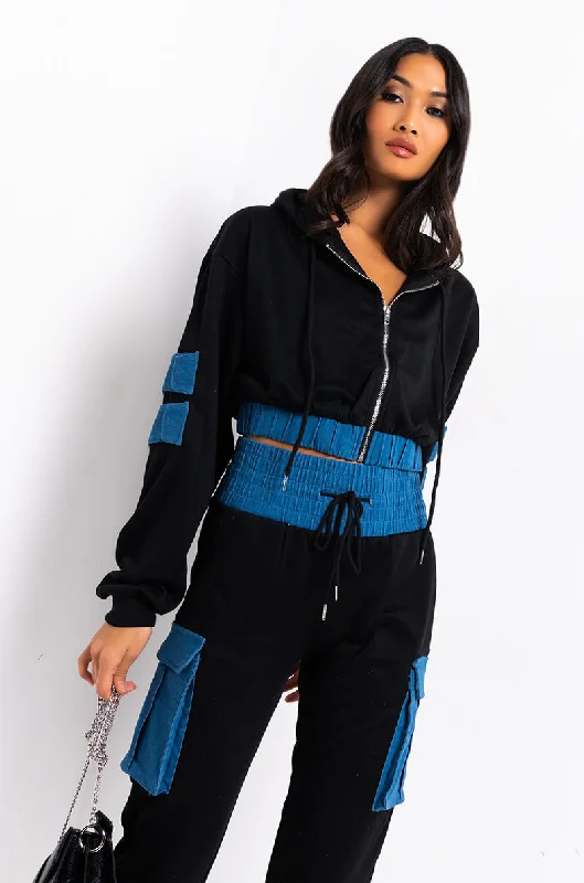 Women's Cargo PantsBEATRIX DENIM DETAIL SWEATSHIRT