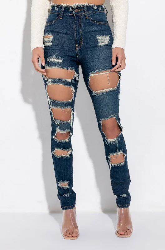 Women's Bell-Bottom PantsSEXY DENIM HIGH RISE DENIM DARK BLUE DENIM