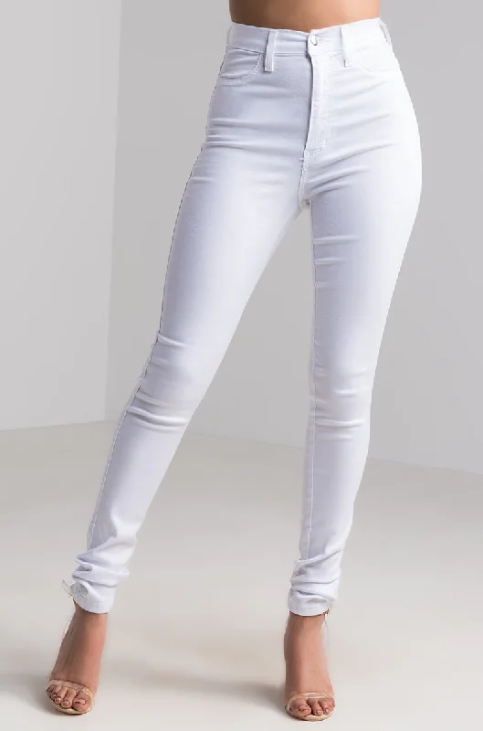 Women's Trouser PantsSEXY DENIM HIGH RISE DENIM WHITE