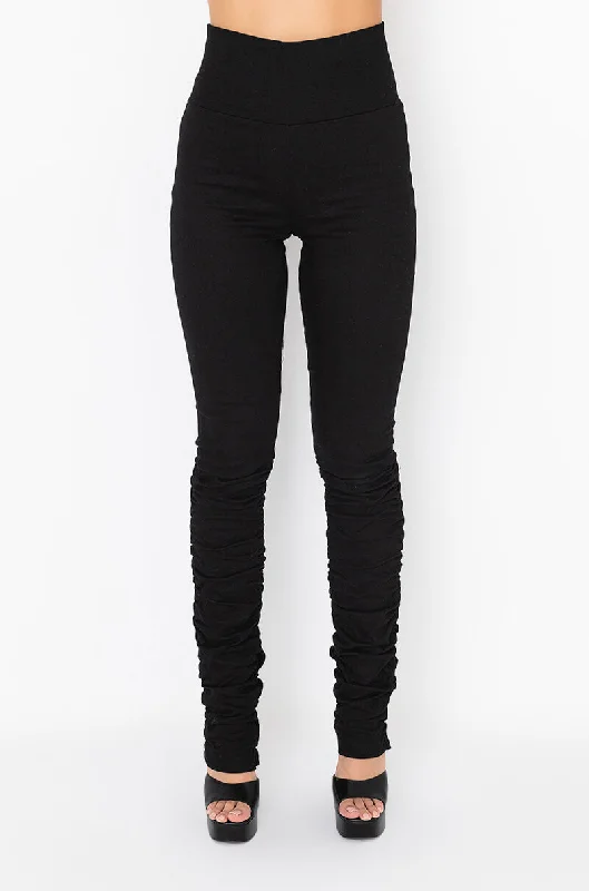 Women's Jodhpurs with PocketsX.O HIGH RISE STACKED DENIM BLACK