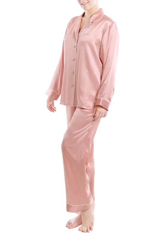 women's pajamas for those who love to stay in and relax100% Silk Sleepwear Women's Silk Pajamas Set, Bridal Rose, XL