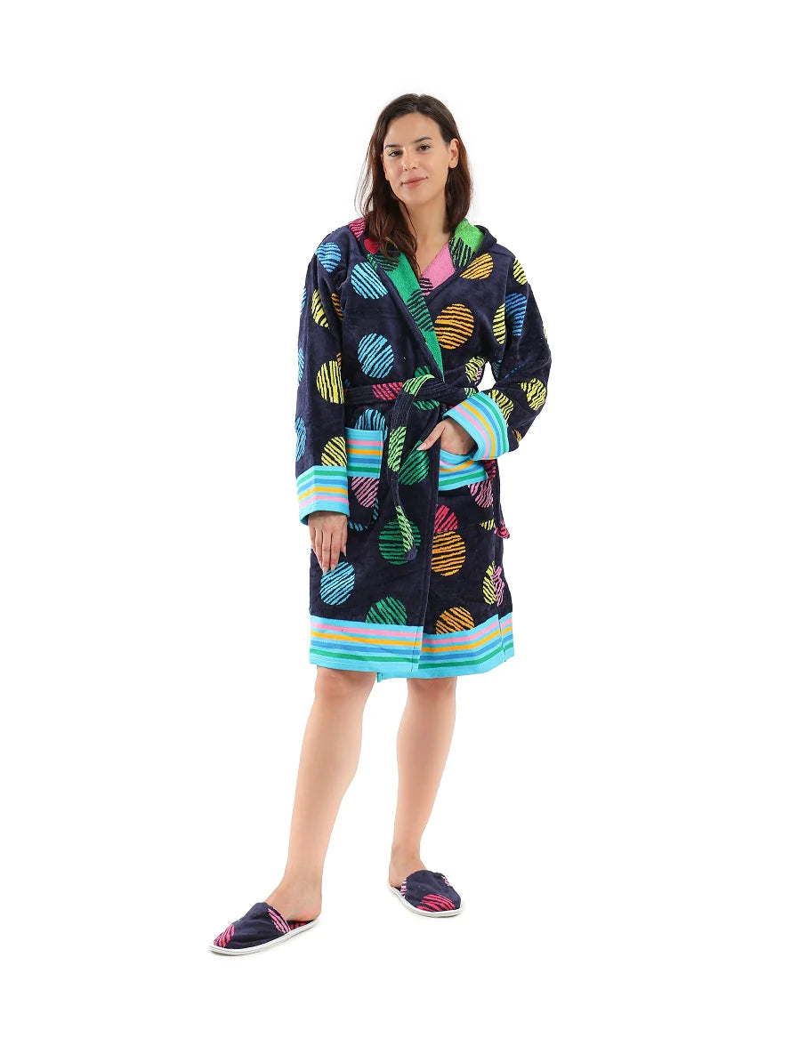 women's pajamas with a modern twistAttractive Multicolor Bathrobe (708) - Eve Chantelle