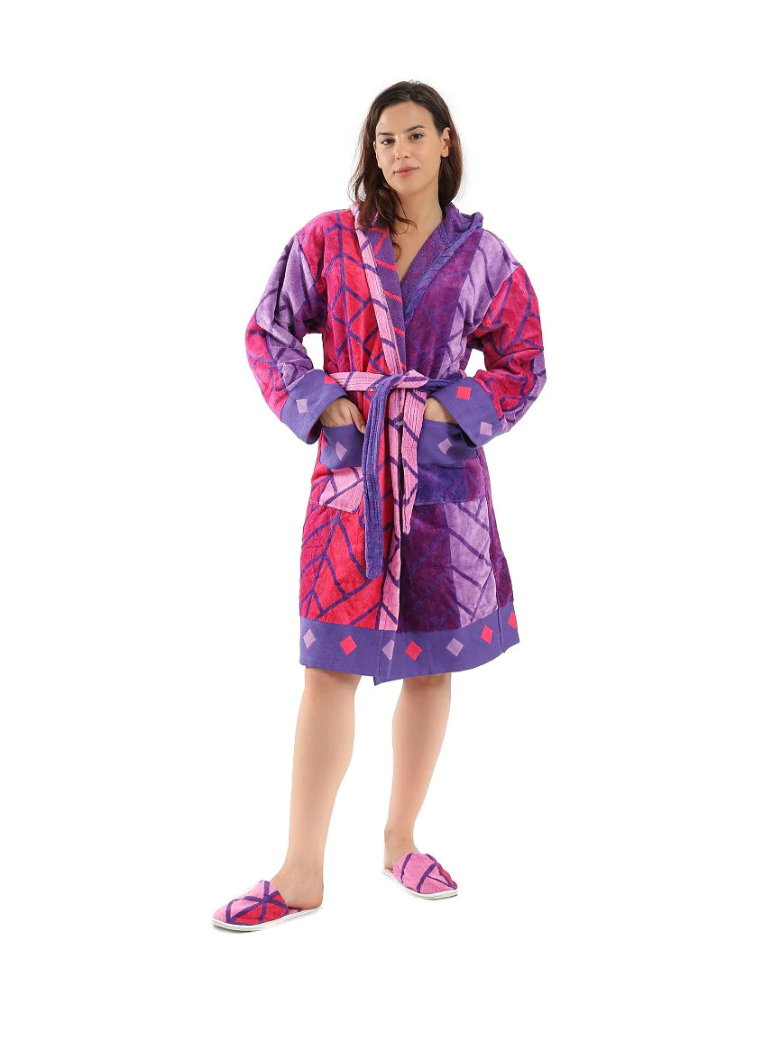 women's pajamas for all-night comfortAttractive Multicolor Bathrobe (709) - Eve Chantelle