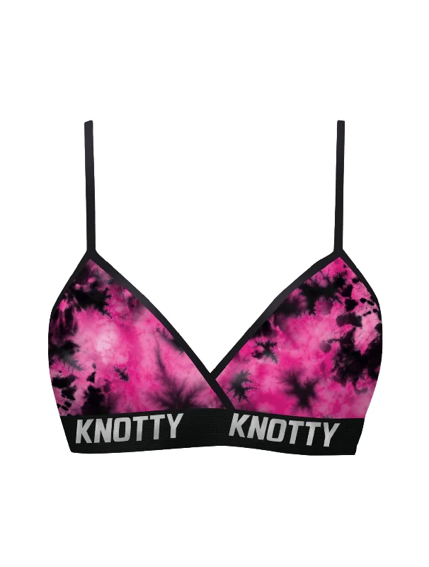 women's pajamas for lounging around the houseBeChill™ Pink Punk Rock Tie-Dye Wrap Bra