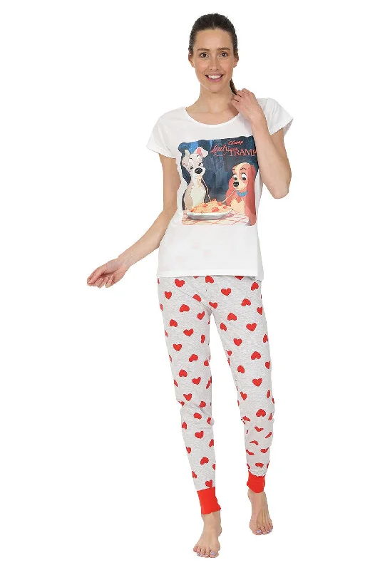 women's pajamas for those who cherish softnessWomen's Disney Lady and The Tramp Heart Long Pyjamas