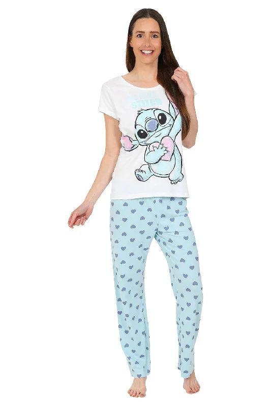 women's pajamas for ultimate relaxationWomen's Disney Lilo and Stitch We Love Stitch Long Pyjama Set