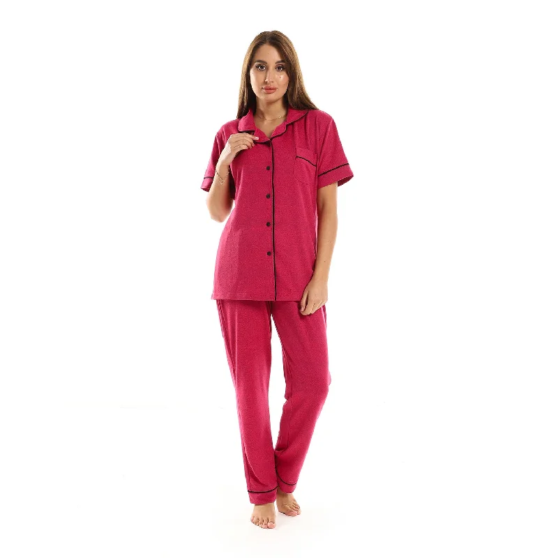 women's pajamas with a sophisticated, modern twistHeather Reddish Cotton Pajama - Kady