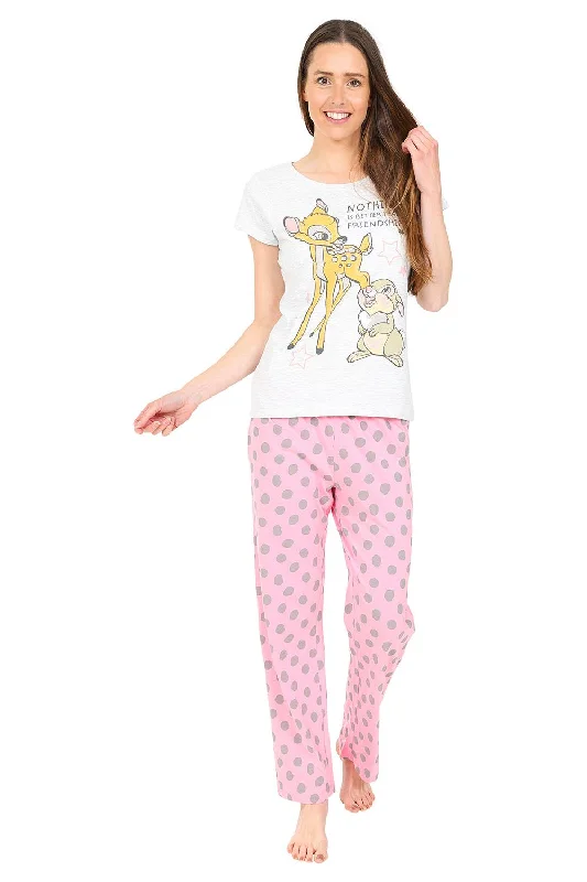 women's pajamas with a snug fitWomen's Disney Bambi and Thumper 'Nothing is Better Then Friendship' Long Pyjama Set