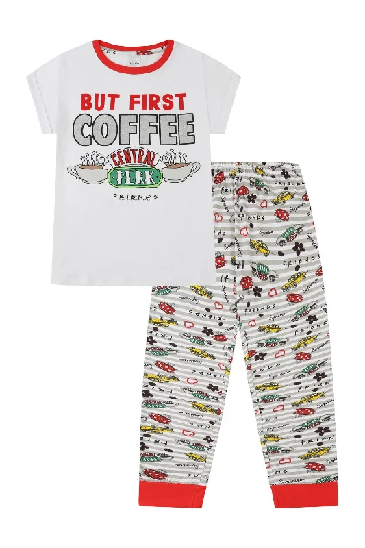 women's pajamas for those who want to feel pampered and lovedWomen's Central Perk Cafe Friends 'But First Coffee' Long Pyjamas