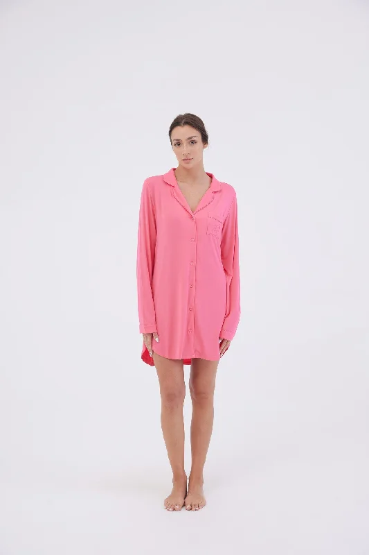 women's pajamas for a cozy night inLilly Hot Pink Sleeping Shirt